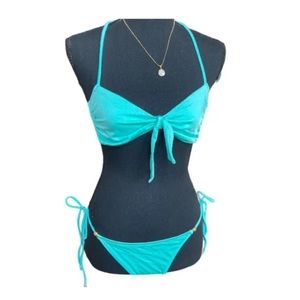 Eberjey mint green string bikini set, size S